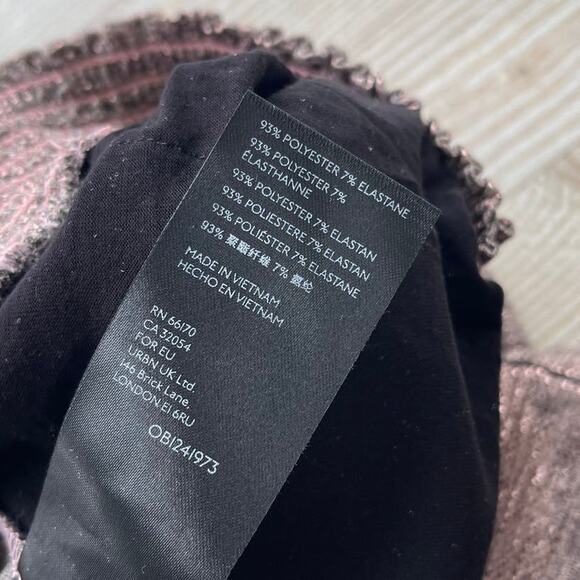 New Anthropologie Gillian Metallic Shimmer Joggers | Rose Size Small - Picture 5 of 9